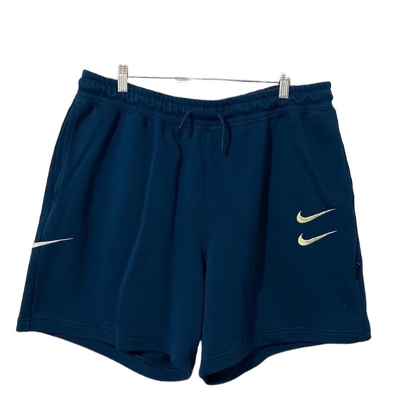 Nike Other - Nike Sportswear Swoosh French Terry Shorts Men’s Blue Force/Barely Volt Size XXL